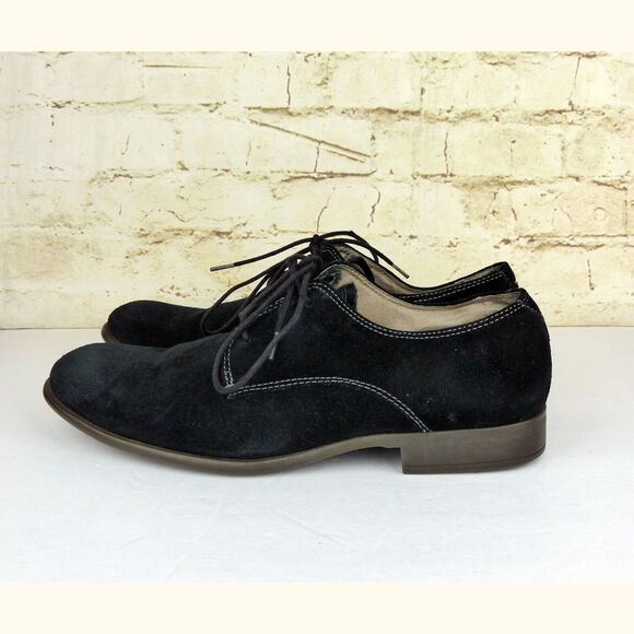 John Varvatos Star USA Suede Oxford Dress Shoes Mens 8M Black Lace Up Preppy - Picture 5 of 12